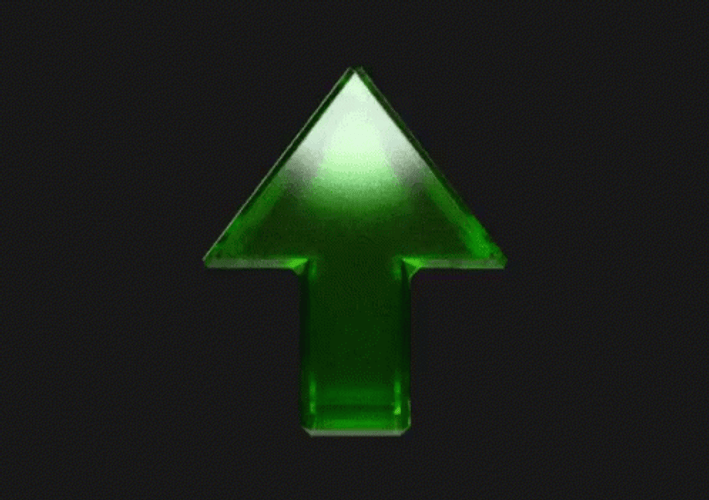 Jade Green Crystal Rotating Arrow GIF