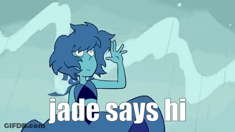 Jade Says Hi With Blue Cartoon Character GIF