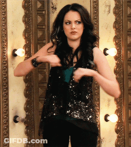 Jade West Elizabeth Gillies Stretching GIF