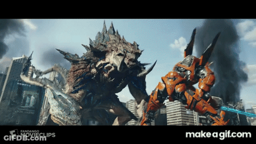 Jaegers Versus Mega Kaiju Pacific Rim GIF