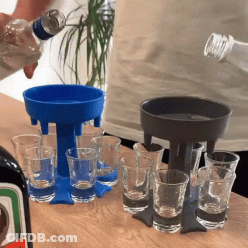 Jagermeister Bottle And Shot Glass Holder GIF