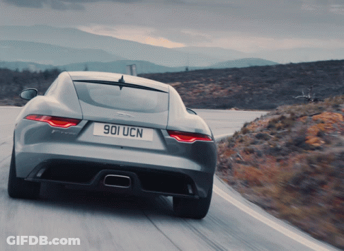 Jaguar Car With License Plate 901 UCN Driving GIF