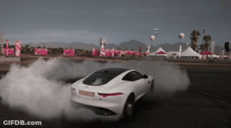 Jaguar White Sports Car GIF