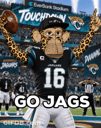 Jaguars Mascot Holding Football GIF