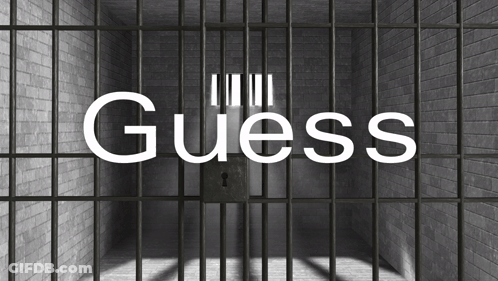 Jail Cell With Guess On Bars GIF