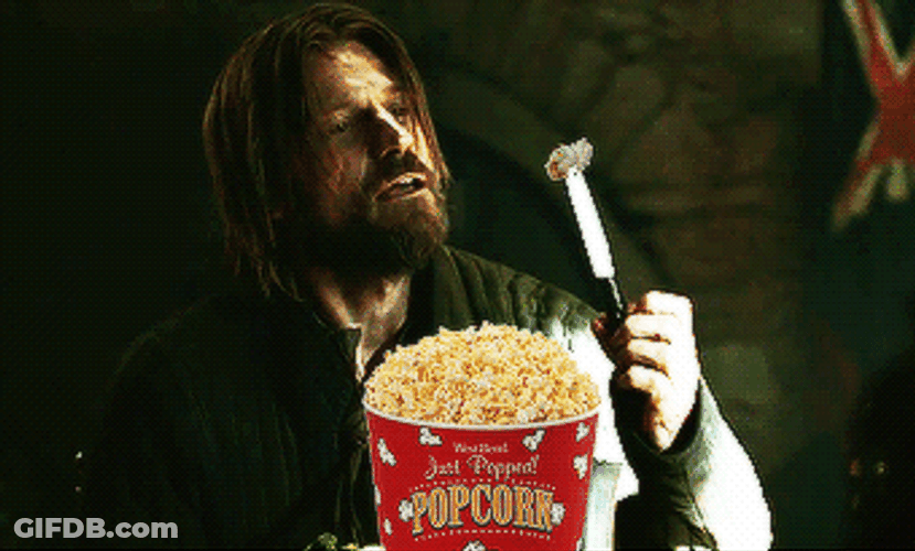 Jaime Lannister Eating Popcorn With Knife Meme GIF