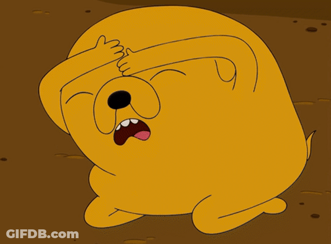 Jake The Dog Scared Covering Face GIF