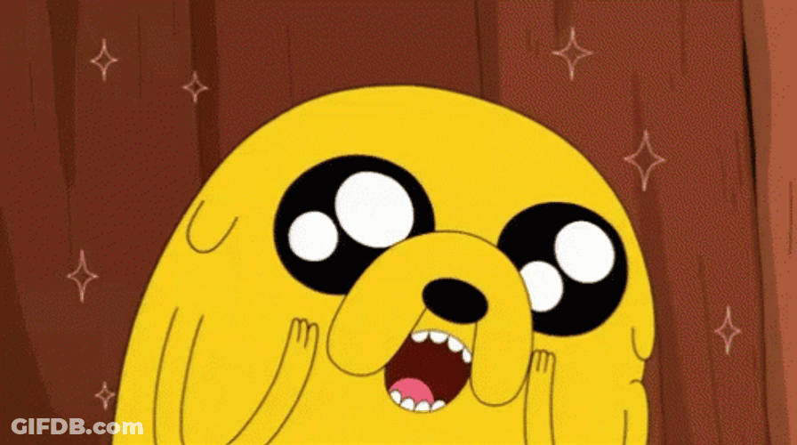 Jake The Dog Shocked Shining Eyes GIF
