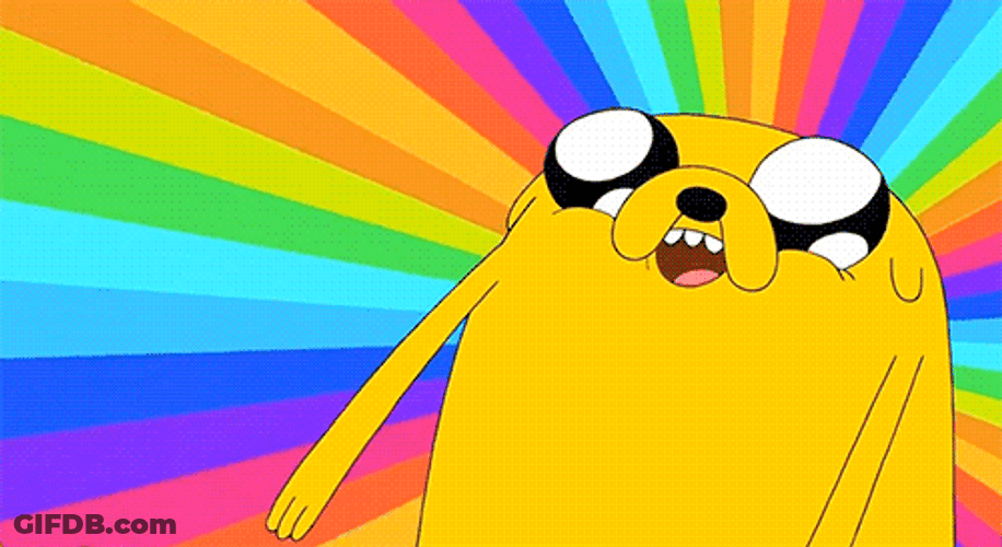 Jake The Dog Spinning Rainbow GIF