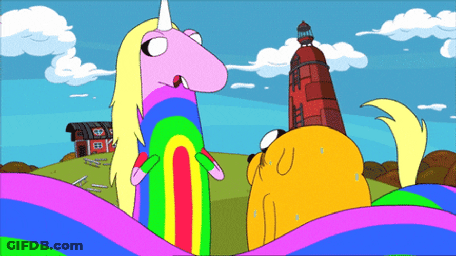 Jake The Dog Talking To A Unicorn GIF