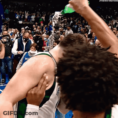 Jalen Brunson Drink Shower GIF