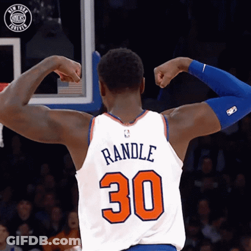 Jalen Brunson Muscle Flex Julius Randle GIF