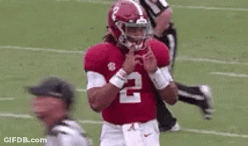Jalen Hurts Gun Finger Sign GIF
