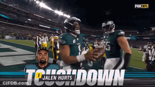 Jalen Hurts Holds Football In Fox NFL Ad GIF