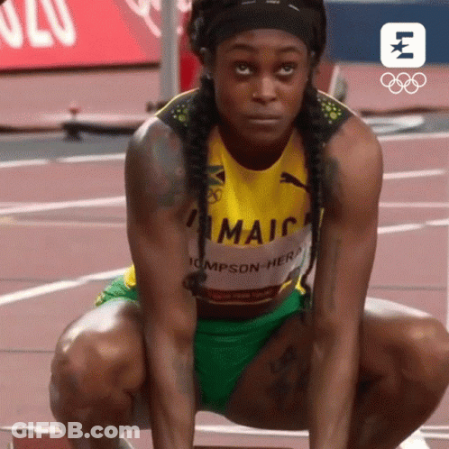 Jamaican Female Athlete Squatting GIF