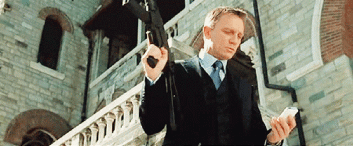 James Bond Reading GIF