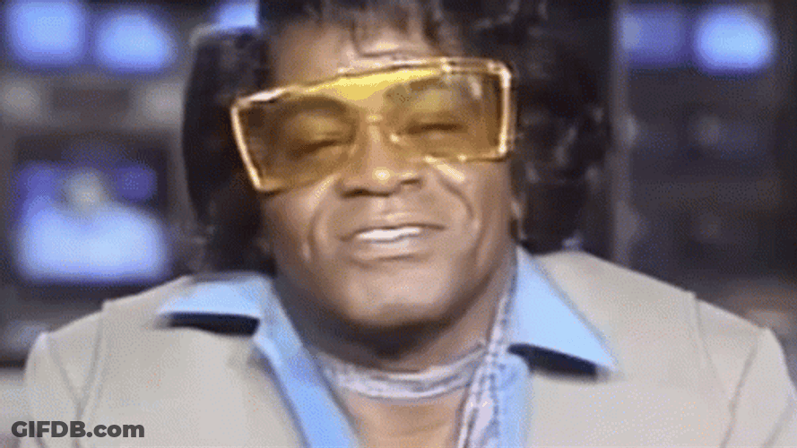 James Brown Smiling With A Big Glasses GIF