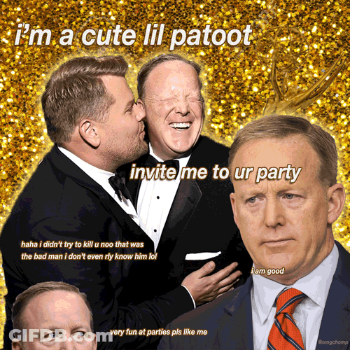 James Corden Gold Glitter Background GIF