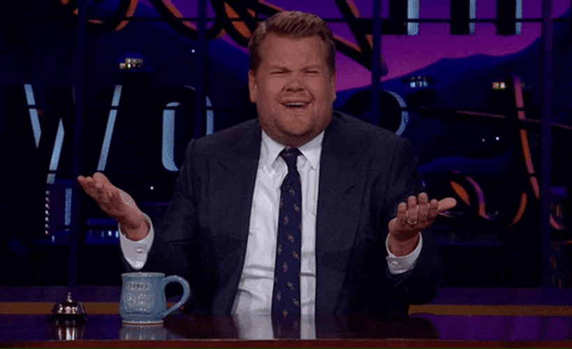 James Corden Laughing Huh GIF