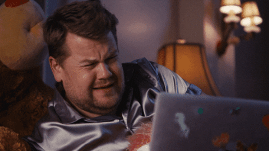 James Corden Sobbing On His Bed GIF