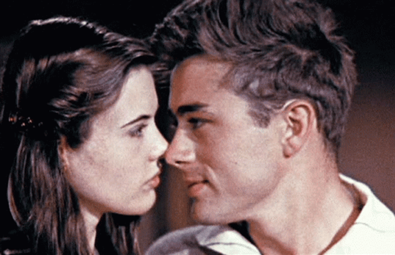 James Dean Couple Nose Kiss GIF