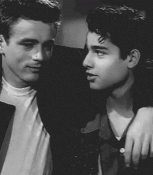 James Dean Sal Mineo Kiss GIF