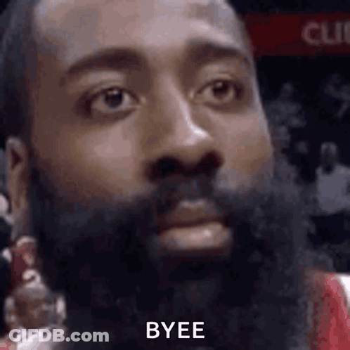 James Harden Is A Basketball Player With A Beard And A Serious Look On His Face . GIF