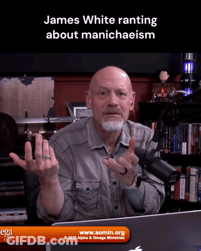 James White Rants About Manichaeism In Front Of A Laptop GIF