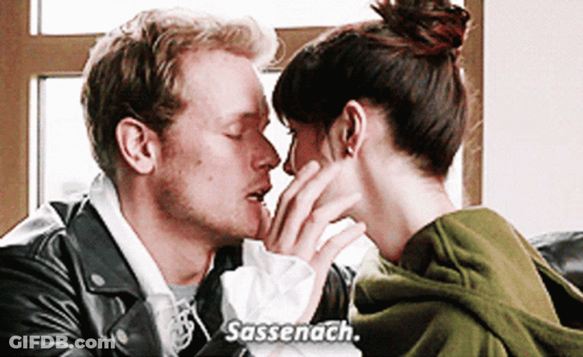 Jamie Fraser Awkward Wink GIF