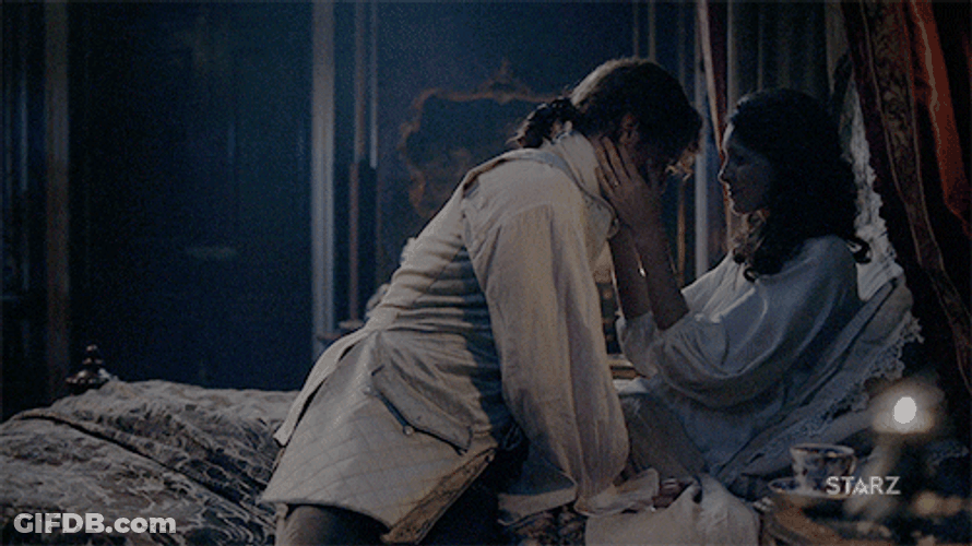 Jamie Fraser Baby Bump Kiss GIF