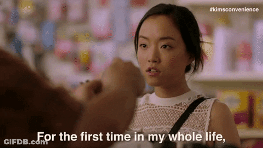 Janet Admitting Her First Time From Kim's Convenience GIF