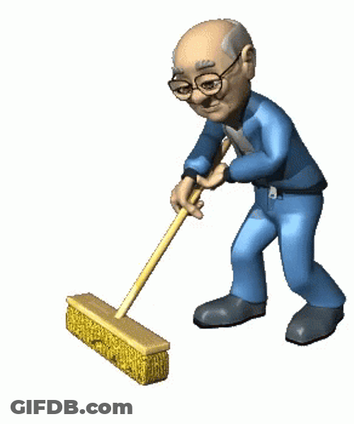 Janitor Man Sweep The Floor GIF