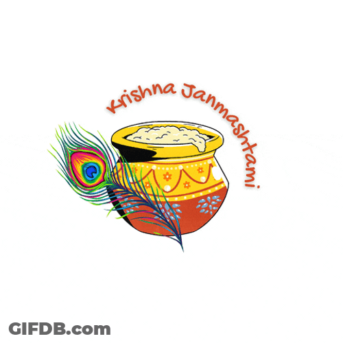 Janmashtami Krishna Curd Pot GIF
