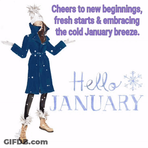 January Cheers To New Beginnings GIF
