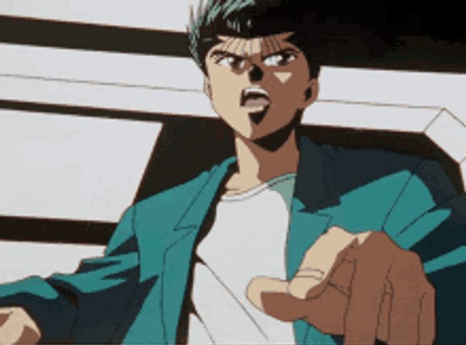 Japanese Anime Yusuke And Ryosuke Fight GIF