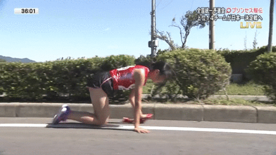 Japanese Marathon Crawls GIF