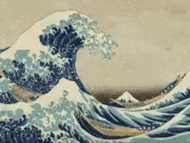 Japanese Wave Changing Colors GIF