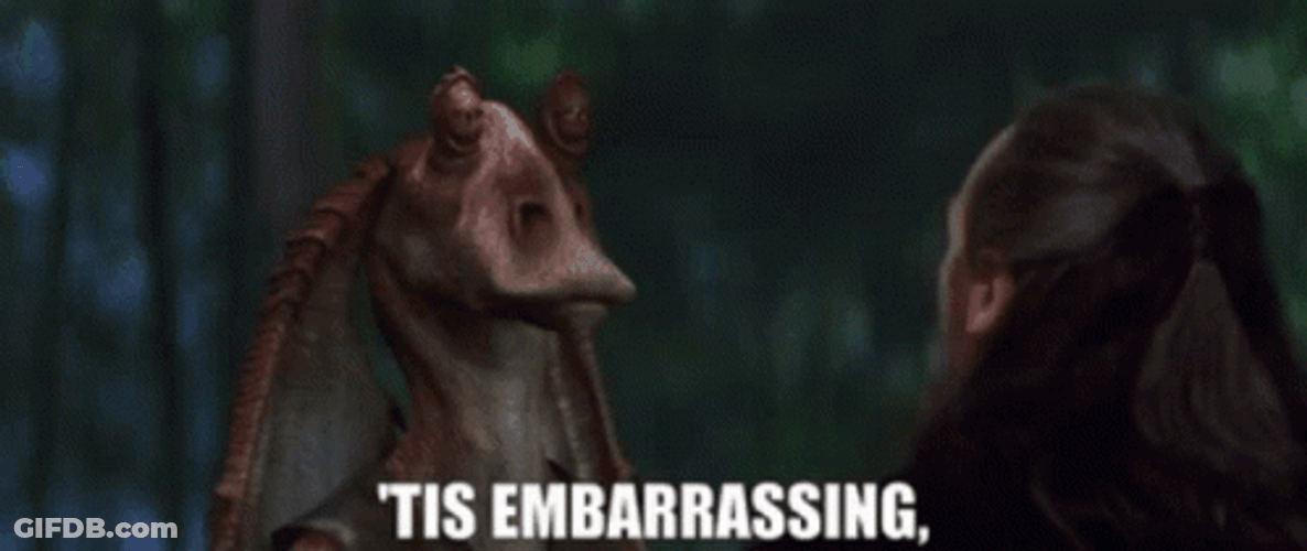 Jar Jar Binks Embarrassing GIF