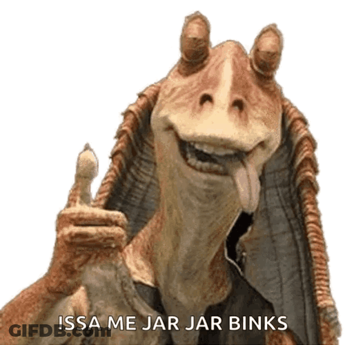 Jar Jar Binks Eyes Blinking GIF