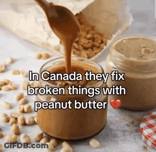 Jar Of Peanut Butter Poured Into Another Jar GIF