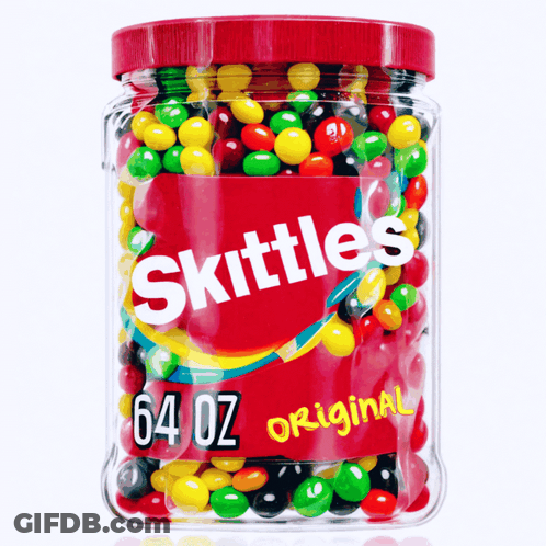 Jar Of Skittles Original 64 Oz Candy GIF