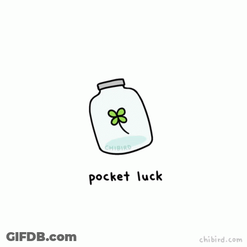 Jar With Four Leaf Clover And Pocket Luck GIF