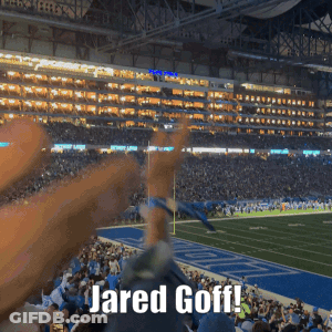Jared Goff Cheered On By Crowd GIF