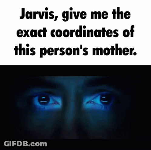 Jarvis Give Me The Exact Coordinates Of This Person's Mother GIF