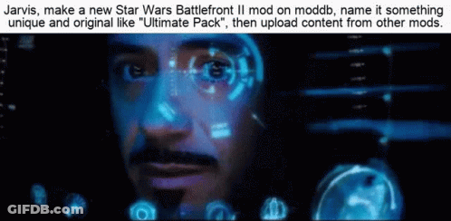 Jarvis Making Star Wars Battlefront II Mod GIF