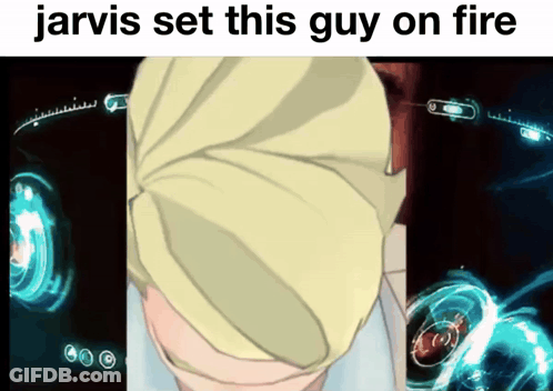 Jarvis Set This Guy On Fire With A Picture Of A Man 'S Head GIF