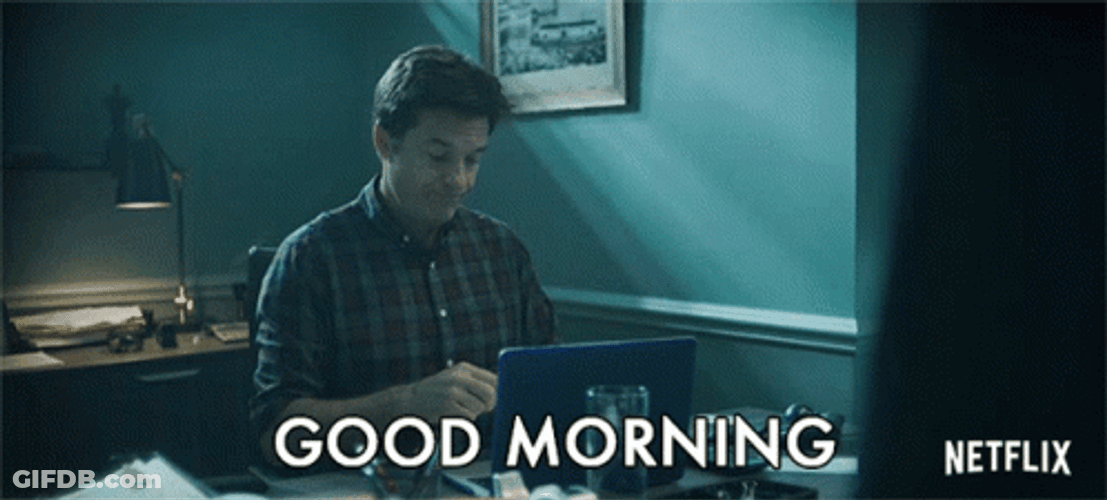 Jason Bateman Good Morning Work Routine GIF