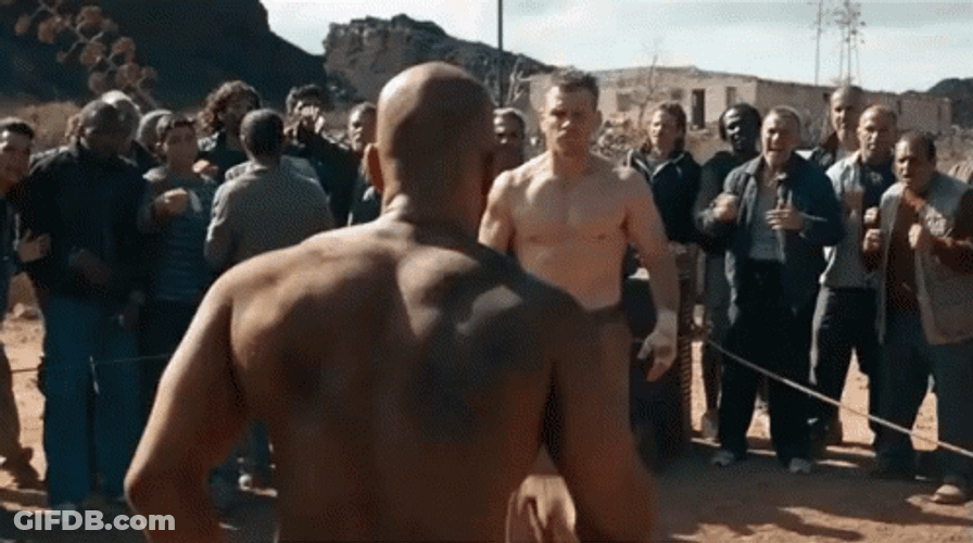 Jason Bourne Punching A Man Down GIF