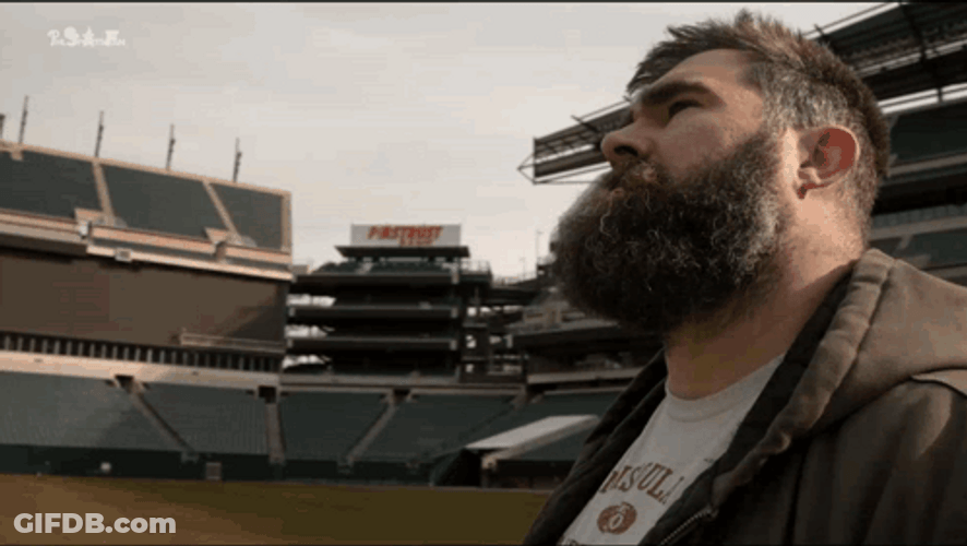 Jason Kelce In The Middle Of Stadium GIF