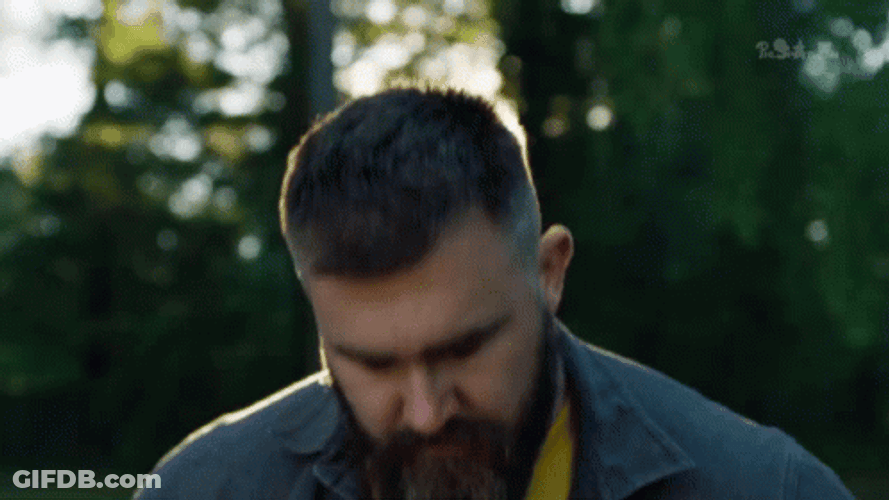 Jason Kelce Looking Straight Into Camera GIF